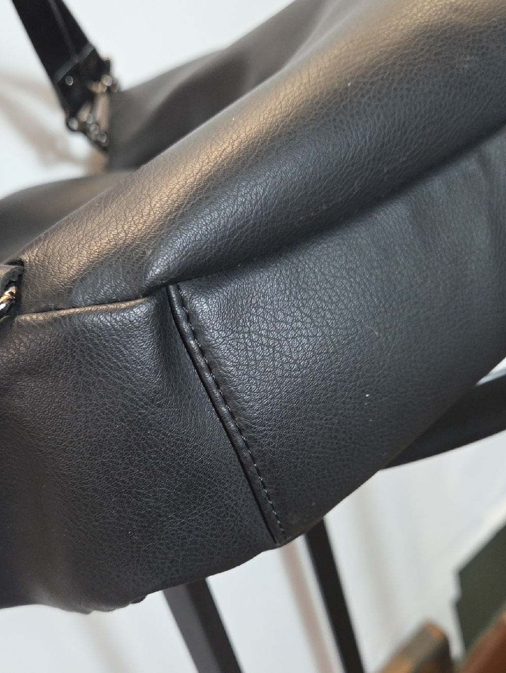 bebe Black Hobo Bag with Chain Accents - Picture 3 of 7